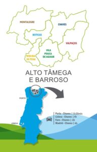 Mapa da região do Alto Tâmega e Barroso